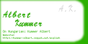 albert kummer business card